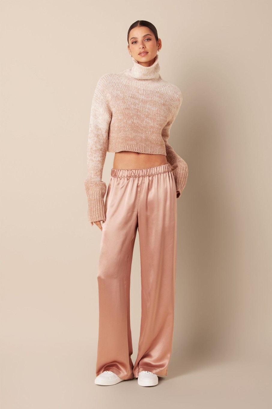 Clothing SABLYN | Denver Low Rise Silk Pant | Almondine