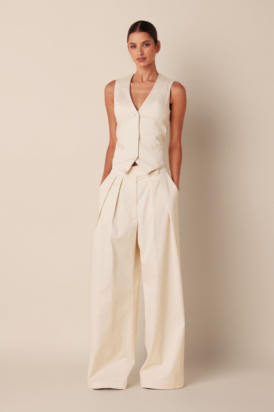 Clothing SABLYN | Brooklyn Twill Pant | Gardenia