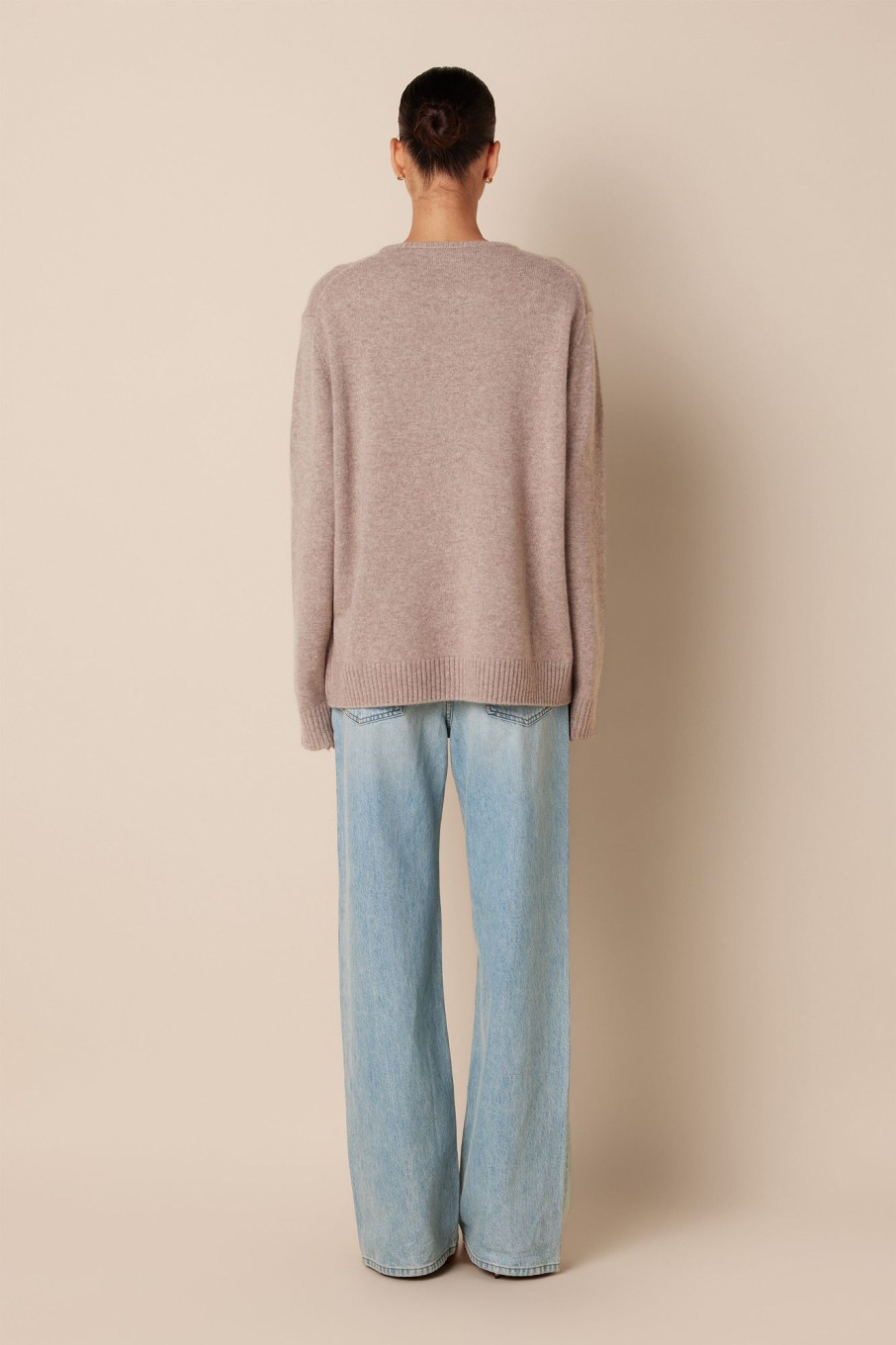 Clothing SABLYN | Davis Cashmere Crewneck Sweater | Toast