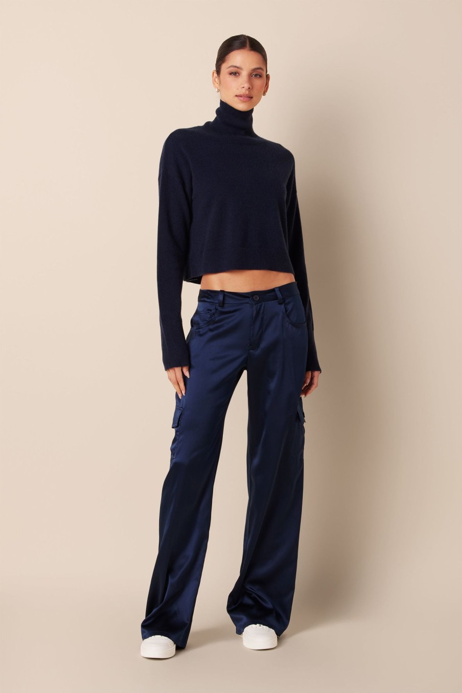 Clothing SABLYN | Sigourney Silk Cargo Pant | Midnight