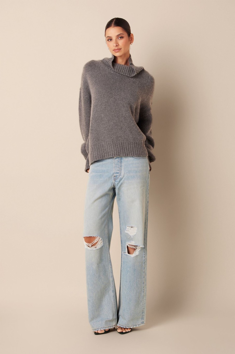 Clothing SABLYN | Scarlett Cashmere Turtleneck Sweater | Thunder