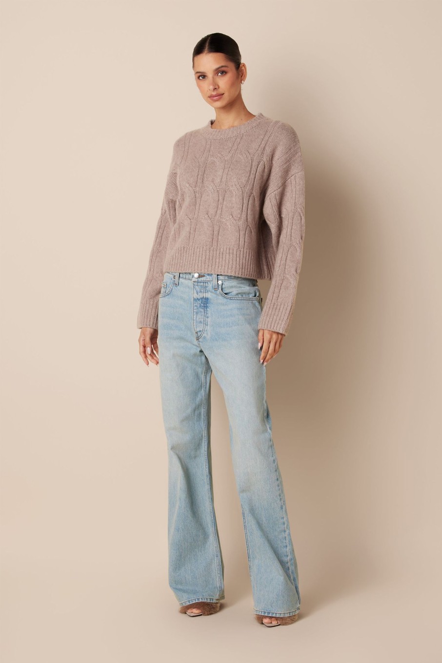 Clothing SABLYN | Tristan Cable Knit Sweater | Toast