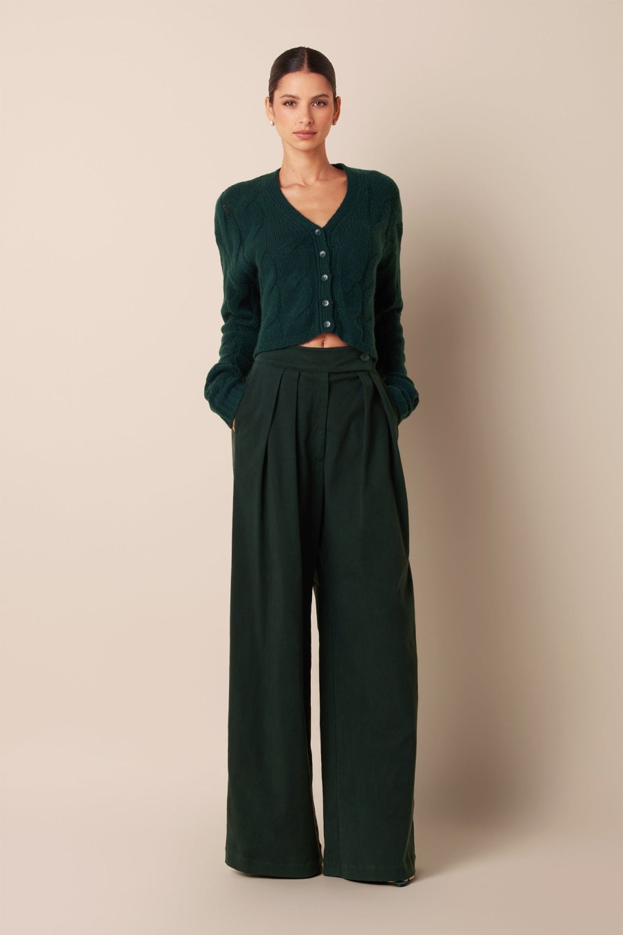 Clothing SABLYN | Brooklyn Twill Pant | Deep Forest