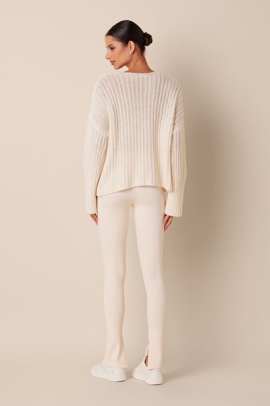 Clothing SABLYN | Marcela Cashmere Open Knit Sweater | Gardenia