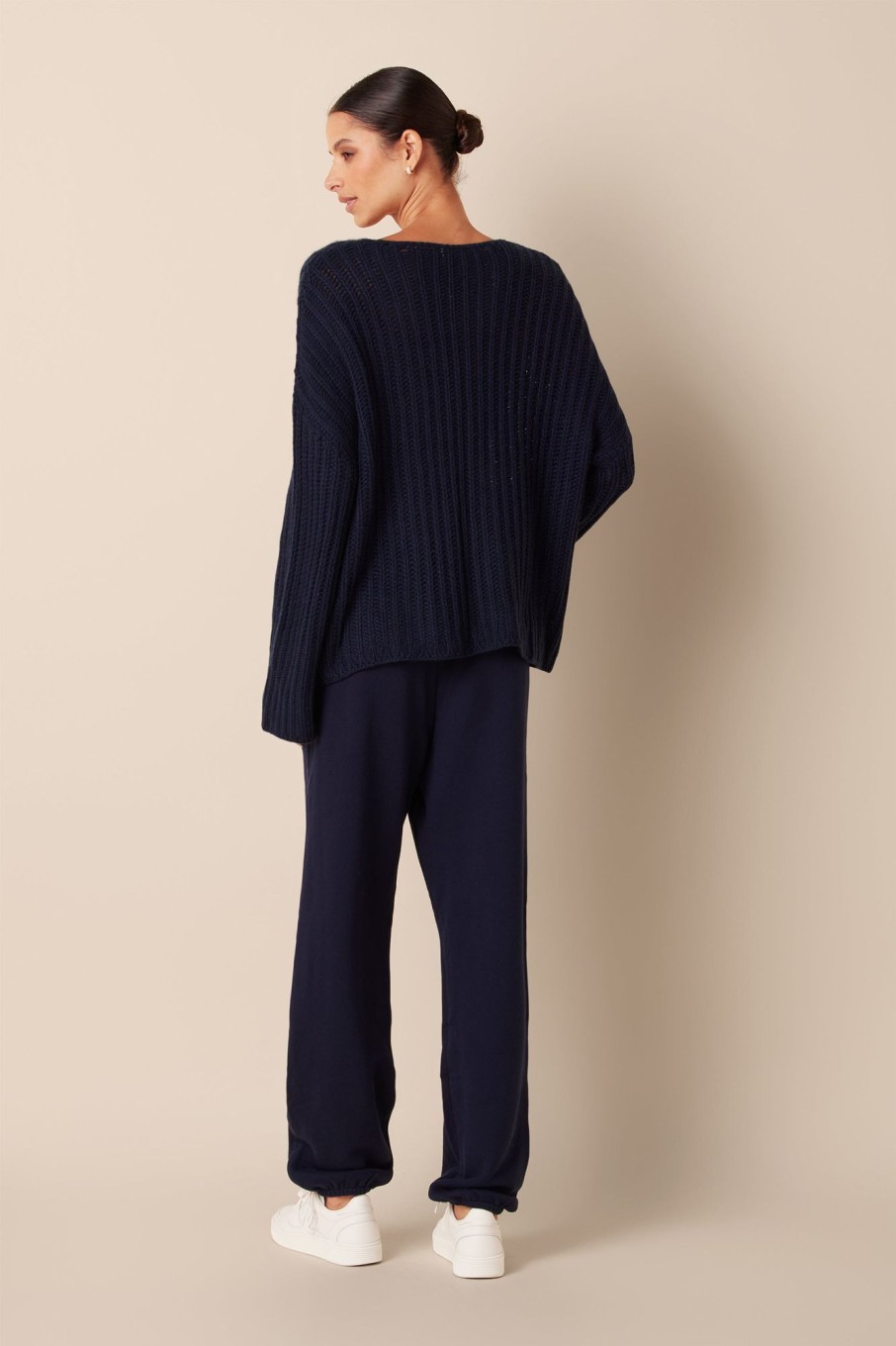 Clothing SABLYN | Marcela Open Knit Cashmere Sweater | Midnight