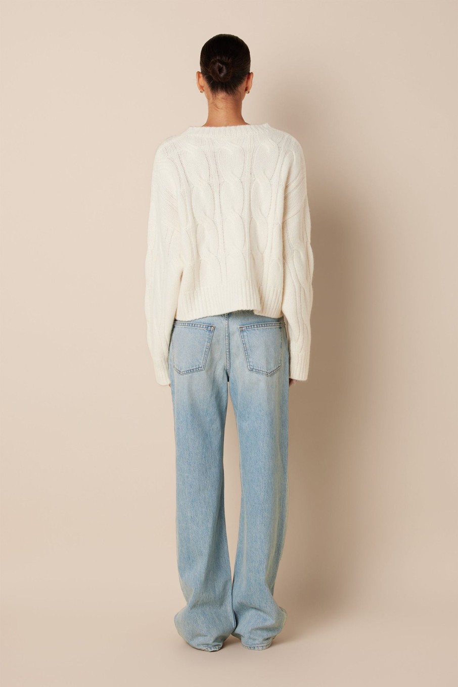 Clothing SABLYN | Tristan Cable Knit Sweater | Gardenia