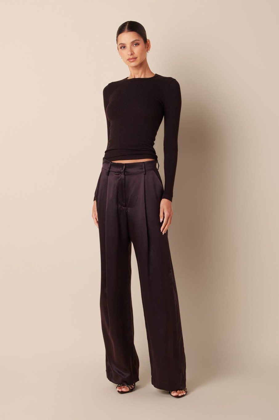 Clothing SABLYN | Emerson Pleated Silk Pant | Oak Tree