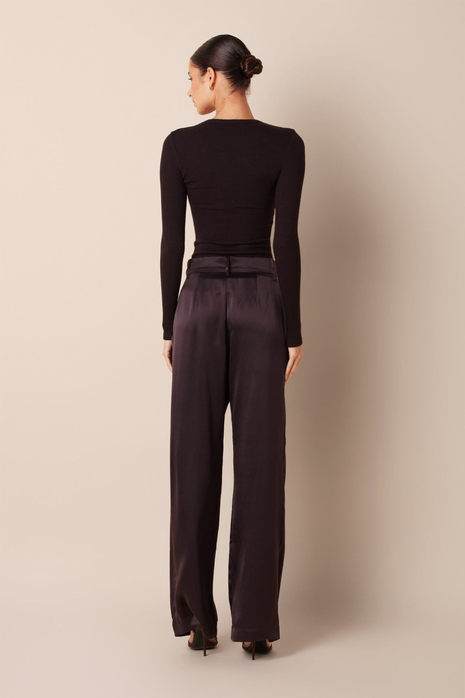 Clothing SABLYN | Emerson Pleated Silk Pant | Oak Tree