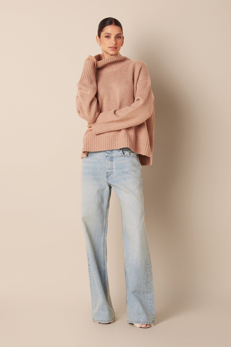 Clothing SABLYN | Scarlett Cashmere Turtleneck Sweater | Almondine