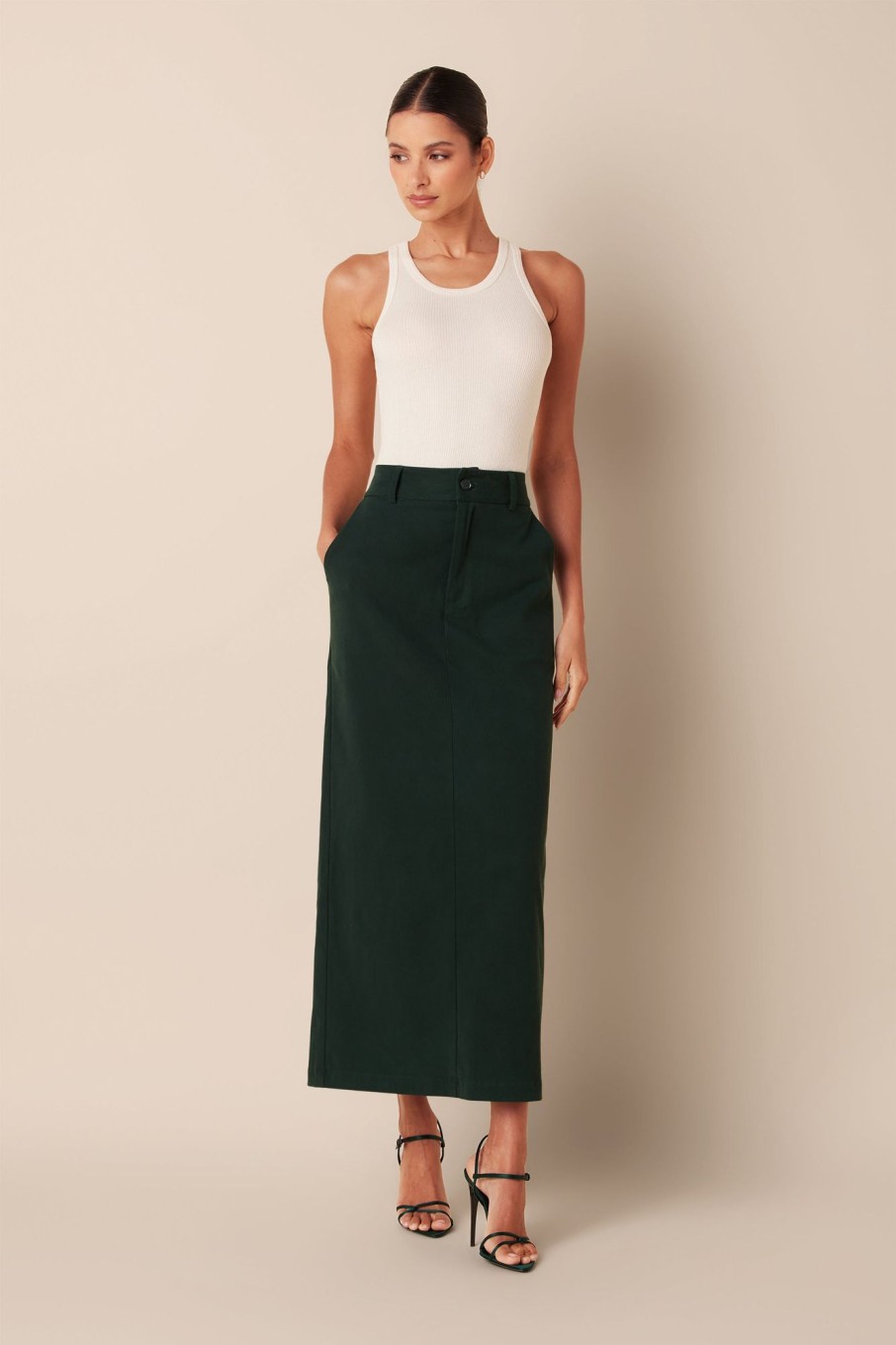 Clothing SABLYN | Patricia Twill Skirt | Deep Forest