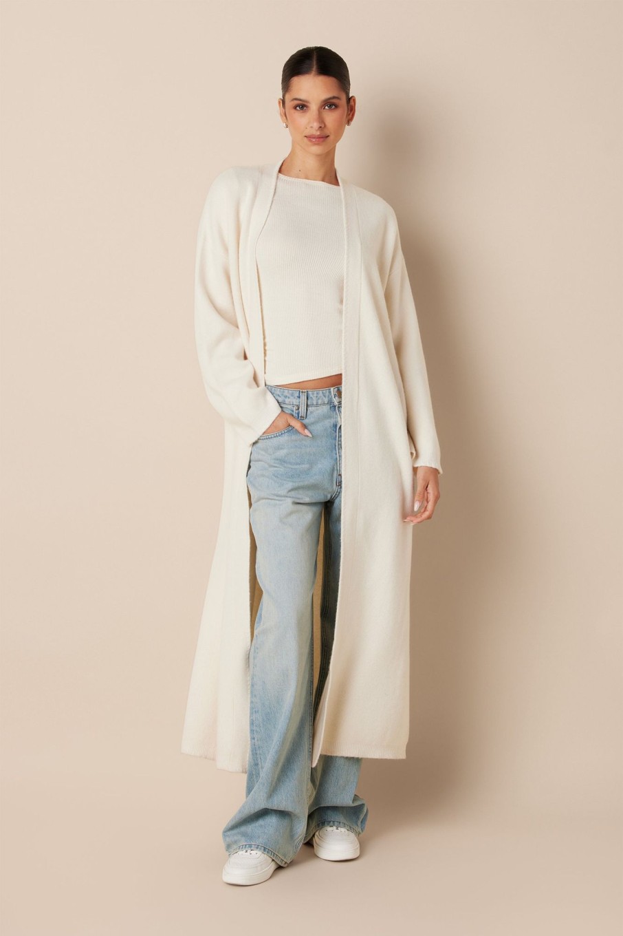 Clothing SABLYN | Zane Long Duster W/ Contrast | Gardenia