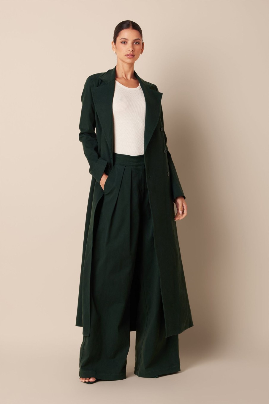 Clothing SABLYN | Anahit Twill Coat | Deep Forest